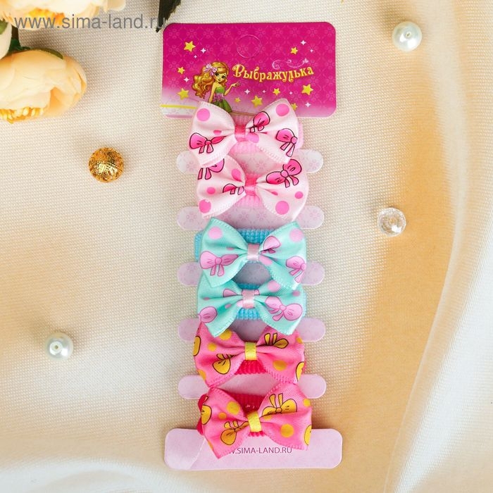 Резинка для волос "Выбражулька" (набор 6 шт) бантик