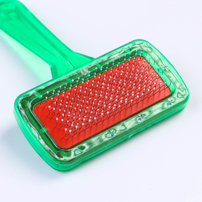 Пуходерка Пуходерка "Симпл" с прозрачной ручкой, с каплями, 9,5 х 13,8 см, зелёная