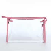 Набор косметичек 2 в 1 на молнии, цвет розовый Набор косметичек 2 в 1 на молнии, цвет розовый