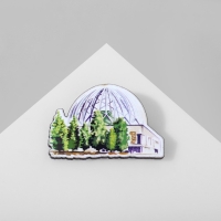 Брошь деревянная &laquo;Екатеринбург&raquo; Цирк, цветная