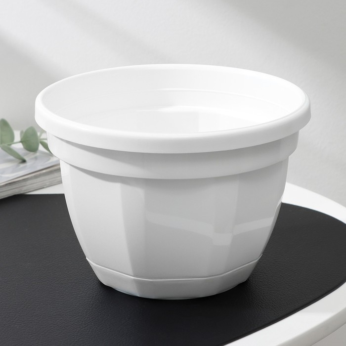 Горшок для цветов с поддоном &laquo;Ника&raquo;, 1,5 л, d=17 см, h=12 см, белый