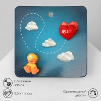 Серьги пластик «Абстракция» утка и сердце, цвет жёлто-красный Серьги пластик «Абстракция» утка и сердце, цвет жёлто-красный