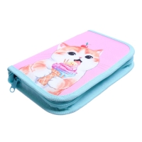 Пенал 1 секция, 130 х 210 х 40 мм, 2 откидные планки, тканевый, Calligrata TOP, Content "Котик" Пенал 1 секция, 130 х 210 х 40 мм, 2 откидные планки, тканевый, Calligrata TOP, Content "Котик"