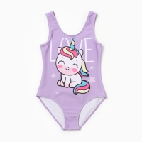 Купальник для девочки KAFTAN &laquo;Единорог&raquo;, рост 98 см, цвет лиловый