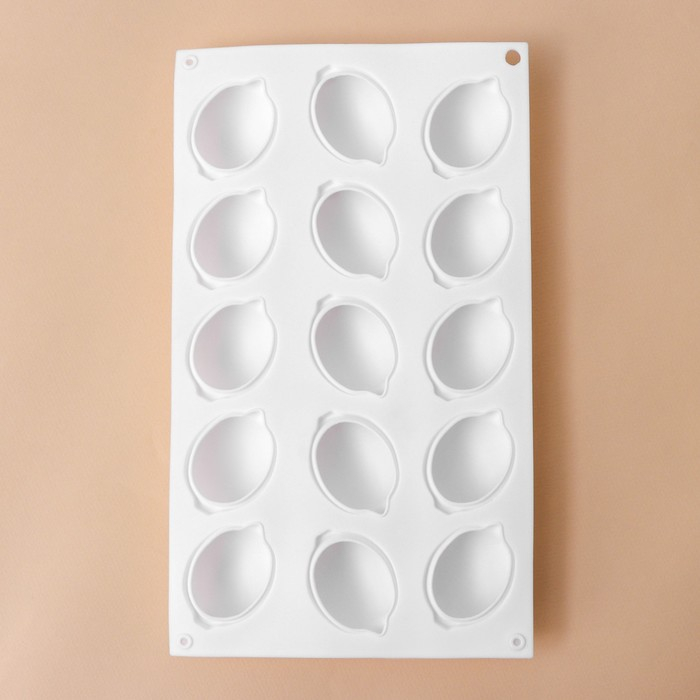 Форма для муссовых десертов и выпечки KONFINETTA &laquo;Лимоны&raquo;, силикон, 29&times;17&times;3 см, 15 ячеек (5,5&times;4 см), цвет белый