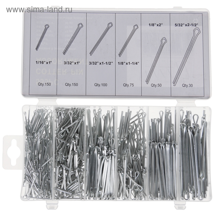 Набор шплинтов, 555 шт Набор шплинтов, 555 шт