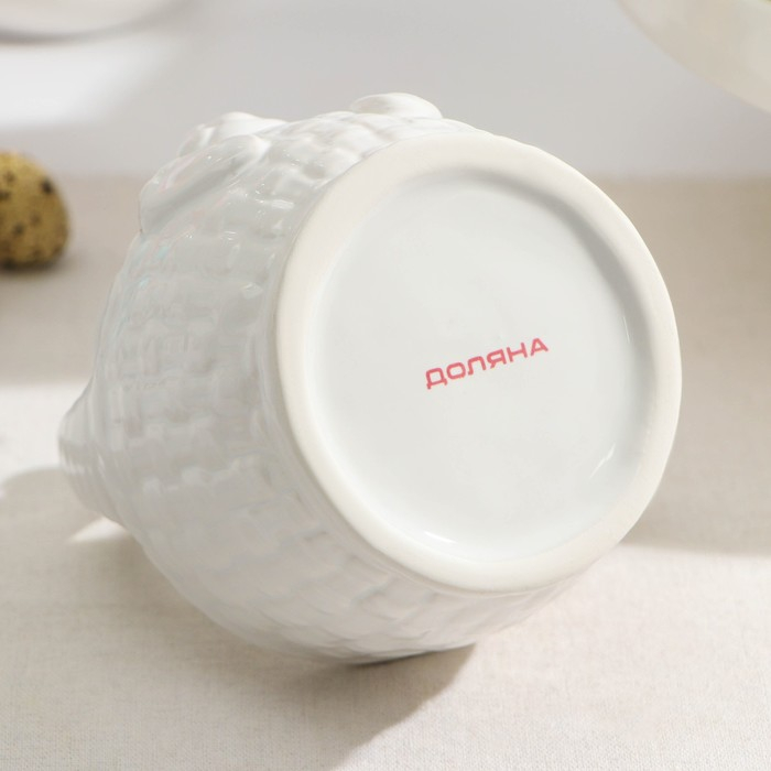 Конфетница Доляна &laquo;Зайка&raquo;, 12&times;12&times;14,7 см, цвет белый