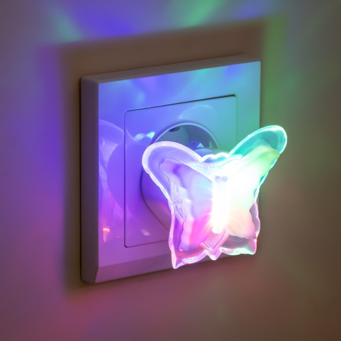 Ночник Ночник "Бабочка" пластик 5,5х7,5х6 см RISALUX