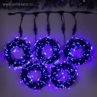 Гирлянда &laquo;Клип-лайт&raquo; 5 нитей по 20 м, IP44, УМС, тёмная нить, 665 LED, свечение фиолетовое, 24 В