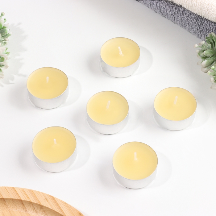 Набор чайных свечей ароматических "Персик", 3,8х1,6 см, 3,5 ч, 12 г, 6 штук