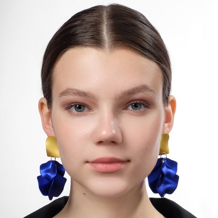 Серьги ассорти &laquo;Ветер&raquo; неровность, цвет сине-золотой