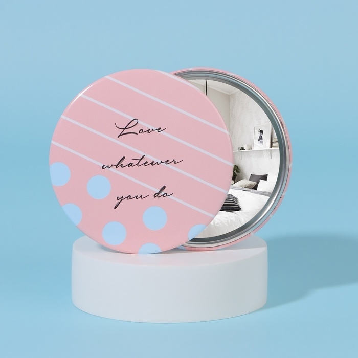 Зеркало карманное &laquo;Надписи&raquo;, d = 7 см, цвет МИКС