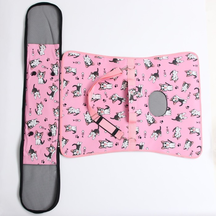 Сумка - переноска для животных Сумка - переноска для животных "Играющие котики", розовая, размер L, 53 х 21 х 29 см