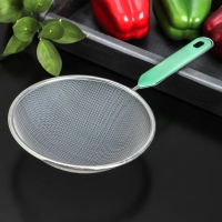 Сито для просеивания с ручкой Доляна &laquo;Хозяюшка&raquo;, d=16 см, цвет зелёный