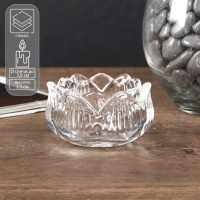 Подсвечник стекло на 1 свечу "Купавка" прозрачный 3,5х5,8х5,8 см