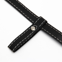 Намордник из прессованной кожи регулируемый, №2, ДН 5 см, ОМ 15-22 см, чёрный