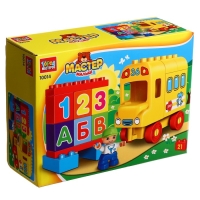 Конструктор &laquo;Автобус с буквами и цифрами&raquo;, большие кубики, 21 деталь