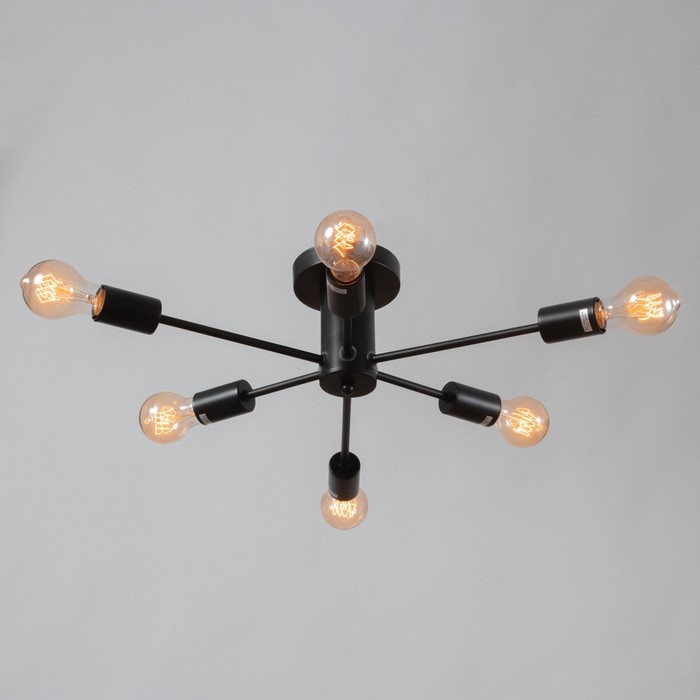 Люстра потолочная Люстра потолочная "Орион" 6х60Вт Е27 Цвет: Черный