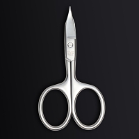 Ножницы маникюрные &laquo;Premium&raquo;, загнутые, широкие, заострённые, 9,5 см, на блистере, цвет серебристый