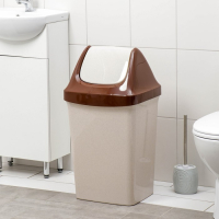 Контейнер для мусора &laquo;Свинг&raquo;, 50 л, цвет бежевый мрамор