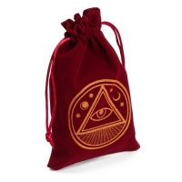 Мешочек для Таро, на Хэллоуин &laquo;Всевидящее око&raquo;, бархатный, бордовый, 12х18 см