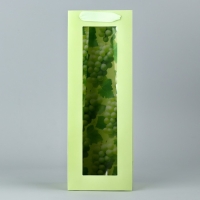 Пакет подарочный под бутылку, упаковка, &laquo;Виноград&raquo;, 36 х 13 х10 см