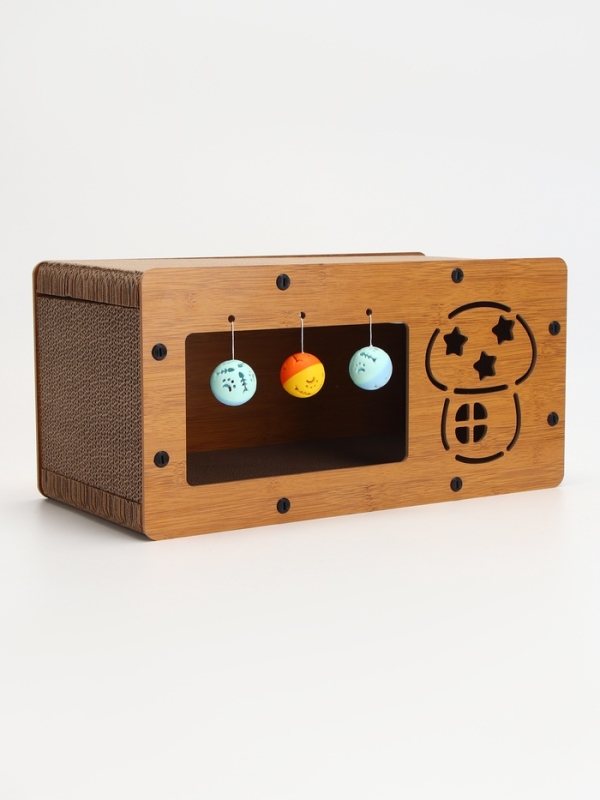 Когтеточка-лежанка Когтеточка-лежанка "Пижон" из гофрокартона с кошачьей мятой "Грибочек", 48 х 24 х 24 см