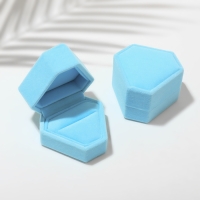 Футляр бархатный под серьги/кольцо &laquo;Кристалл&raquo;, 6,5&times;6, цвет голубой