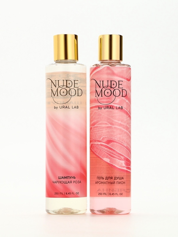 Подарочный набор URAL LAB: гель для душа и шампунь для волос, 2х250 мл, аромат розы и пиона