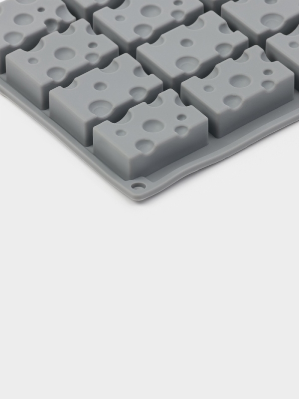 Форма для выпечки и муссовых десертов KONFINETTA «Сыр», силикон, 20 ячеек (5×3см), 30×17,5×1,9 см, серая Форма для выпечки и муссовых десертов KONFINETTA «Сыр», силикон, 20 ячеек (5×3см), 30×17,5×1,9 см, серая