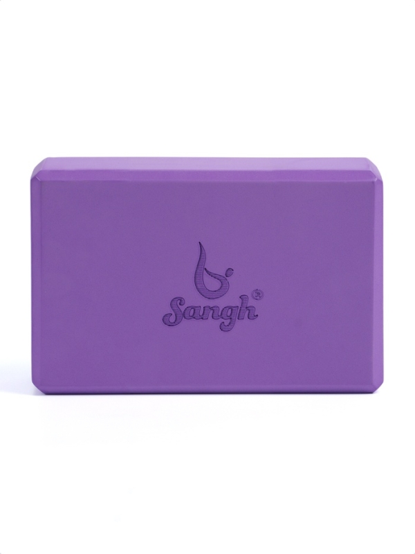 Блок для йоги 23 х 15 х 7,5 см, вес 120 гр, цвет фиолетовый