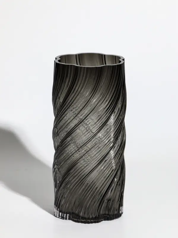 Ваза стекло настольная "Бриджит" 24х11 см, серый