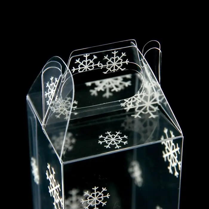 Коробка подарочная новогодняя складная ПВХ &laquo;Праздничное настроение&raquo; 4&times;4&times;8 см