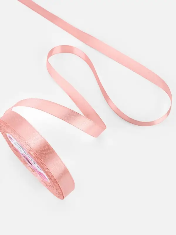 Лента атласная, 12 мм, 23&plusmn;1 м, цвет розовое золото