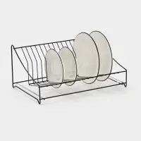 Сушилка для тарелок с поддоном 38*17,5*23,5 см, цвет черный