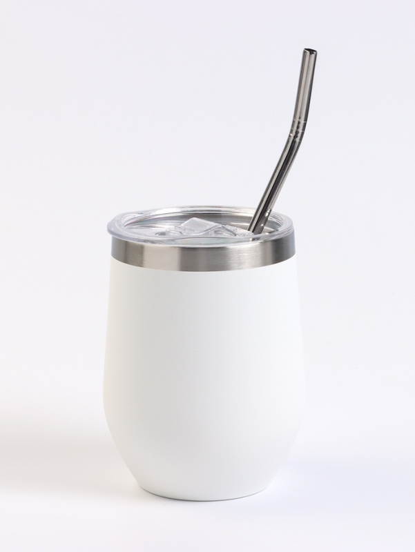 Калабас для чая Мате 350 мл и бомбилья с щеткой для чистки, набор для приготовления, белый   1078513