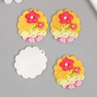 Декор для творчества акрил "Пластилиновые цветочки" 0,2х3,5х3,9 см