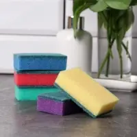 Губка для посуды с чистящим слоем Доляна &laquo;Эконом&raquo;, 7.5&times;4.5&times;2.5 см, 5 шт., мини