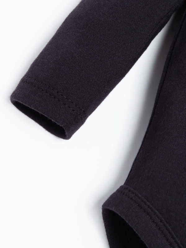 Боди детское с длинным рукавом Крошка Я "Little Boss", рост 74-80 см, цвет чёрный