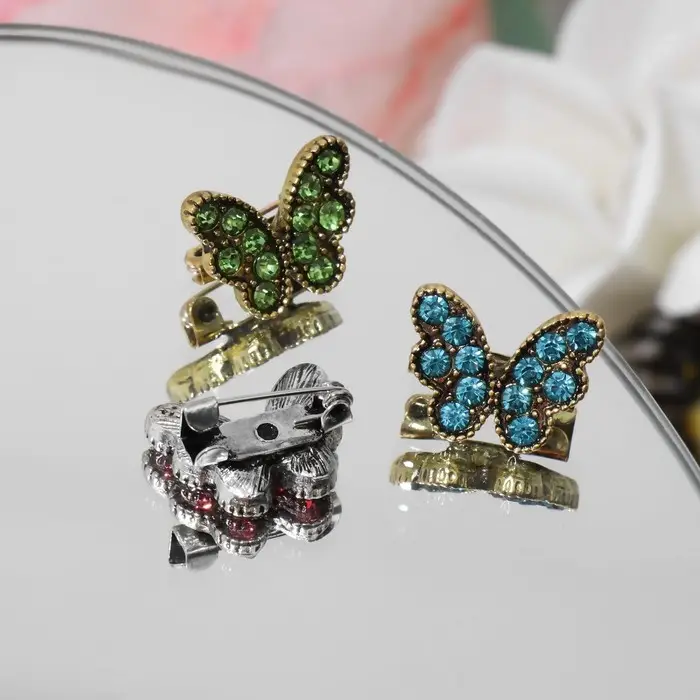 Брошь &laquo;Бабочка&raquo; мини, цвет МИКС (неделимая фасовка 12 шт., цена за шт.)