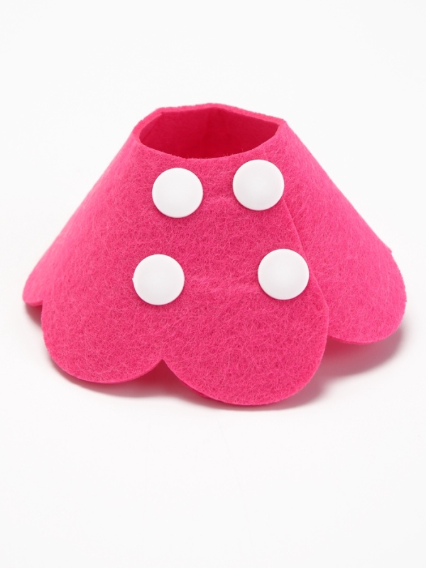 Ветеринарный воротник из фетра "Ромашка", размер S, фуксия