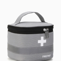 Косметичка-сундук Аптечка, 14*10*10, отд на молнии, серый