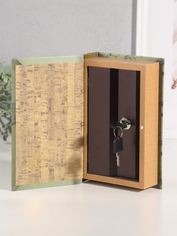 Сейф-книга дерево кожзам "Накопления, сбережения и вклады" тиснение 21х13х5 см