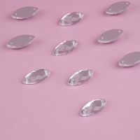 Стразы пришивные &laquo;Лепесток&raquo;, из органического стекла, 7 &times; 15 мм, 50 шт, цвет белый