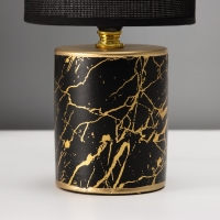 Настольная лампа с абажуром RISALUX &laquo;Юнона&raquo;, Е14, 40 Вт, чёрно-золотой, 13&times;13&times;26.5 см