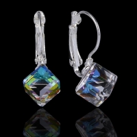 Серьги со стразами &laquo;Радужный день&raquo; кубик, цвет МИКС
