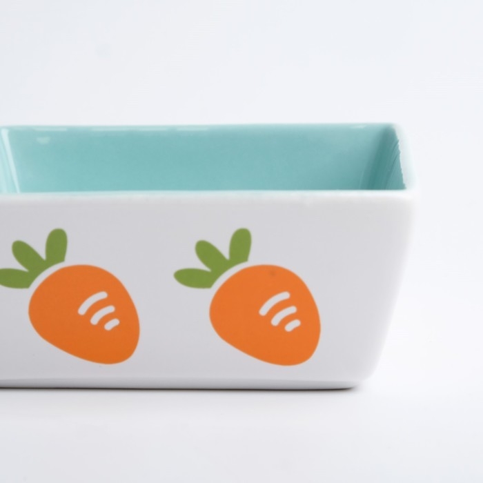 Миска керамическая квадратная "Морковки" 300 мл, 11 x 4,5 cм, зелёная