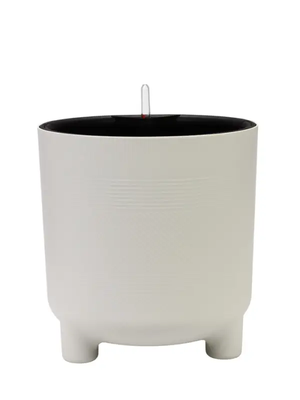 Кашпо для цветов &laquo;Шэнк&raquo;, 29 л, d=35.7 см, h=36.6 см, пластиковое, с автополивом, со вставкой, на ножках, белое