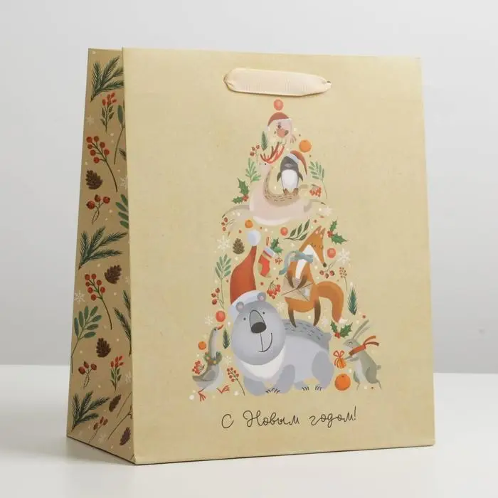 Пакет подарочный новогодний ламинированный &laquo;С Новым годом&raquo;, ML 23 х 27 х 11.5 см