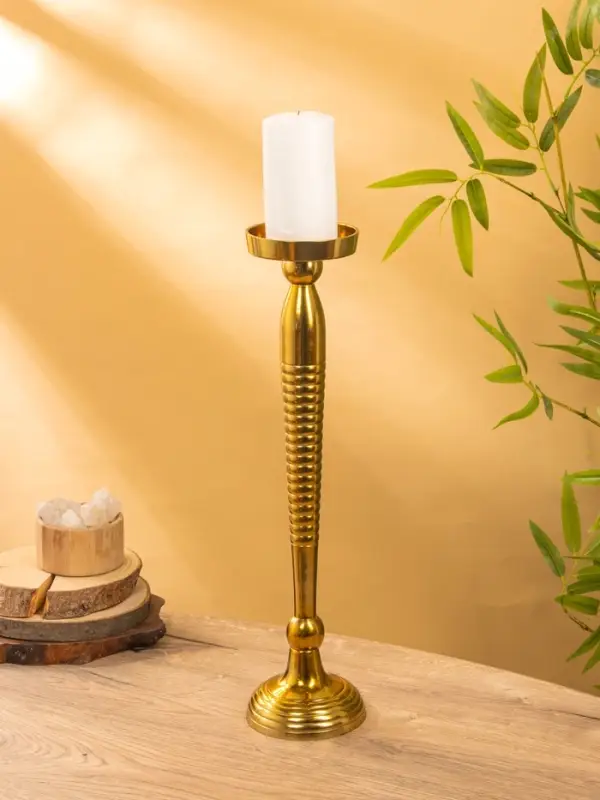 Подсвечник "Силуэт" 13х13х52 см, алюминий, цв. Золото